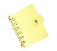 PATIKIL A7 Clear Binder Cover, Soft PVC Bling Loose Leaf Binder Protector Refillable Notebook Shell with Snap Button Closure for DIY Meeting Notebook Folder, Yellow