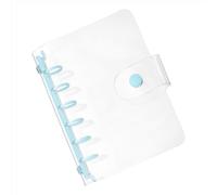 PATIKIL A7 Clear Binder Cover, Soft PVC Loose Leaf Binder Protector Refillable Notebook Shell with Snap Button Closure and 6 Rings for DIY Meeting Notebook Folder, Blue