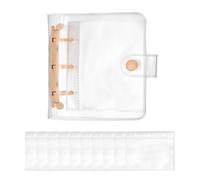 PATIKIL A8 Mini 3-Ring Binder Cover, Transparent PP Notebook Binder Soft Pocket Binder with Inner Pockets Snap Button Closure Refillable Folder for for DIY Office Travel Planner, Orange