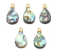 PATIKIL Abalone Shell Charm, 5 Pcs Mix Colors 12mm Drop Pendants for DIY Ocean Jewelry Making