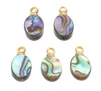 PATIKIL Abalone Shell Charm, 5 Pcs Oval Paua Shell Pendant 6mm Sea Abalone Shell Decorations for Necklace DIY Ocean Jewelry Making, Mix Colors