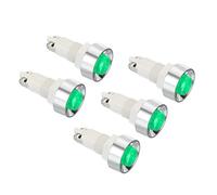 PATIKIL AC 110V 12mm Signal Indicator Lights, 5 Pack Panel Mount LED Signal Lamp for Dashboard Factory, Green