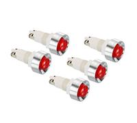 PATIKIL AC 110V 12mm Signal Indicator Lights, 5 Pack Panel Mount LED Signal Lamp for Dashboard Factory, Red