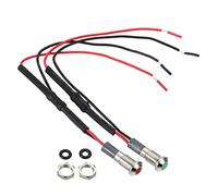 PATIKIL AC 220V 6mm Metal Indicator Lights, 2 Pack Flush Panel Mount Waterproof LED Signal with 150mm Cable, Red Green