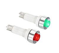 PATIKIL AC/DC 12V 10mm Signal Indicator Lights, 10 Pack Panel Mount LED Signal Lamp for Dashboard Factory, Red Green