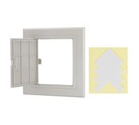 PATIKIL Access Panel for Drywall 115x115mm, 1 Set ABS Plastic Wall Hole Cover Access Door with Double-Sided Tape for Wall Ceiling Electrical, Gray