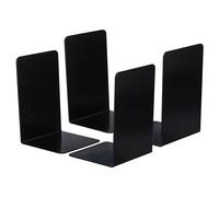 PATIKIL Acrylic Bookends, 4 Pack Plastic L-shaped Book Ends for Shelves Desktop Bookshelf Magazine Organizer Stand Holder for Office Home Study Room, Black