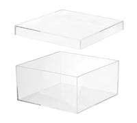 PATIKIL Acrylic Box with Lid 7.87" x 7.87" x 3.94", Clear Acrylic Display Boxes Plastic Square Cube Containers Storage Organizer for Candy Tiny Jewelry Artwork Display 20x20x10 cm