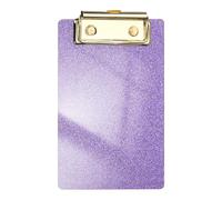 PATIKIL Acrylic Clip Boards, 150mm x 100mm A6 Purple Stylish Acrylic Clipboards Glitter Design Cute Clip Boards Office Supplies for Restaurant Shop Store Note Sign Holder