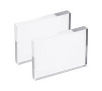 PATIKIL Acrylic Stamp Block, 2 Pack Clear Stamping Blocks with Grid Lines Decorative Mounting Blocks Set Rectangle for Scrapbooking DIY Crafts Card Making