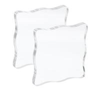 PATIKIL Acrylic Stamp Block, 2 Pack Wavy Clear Decorative Mounting Blocks Set for Scrapbooking DIY Crafts Card Making, 3x3