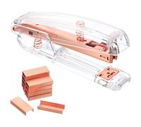 PATIKIL Acrylic Stapler Set, Portable Stylish Manual Effortless Desktop Stapler with 2000 Pcs 24/6 Staples for Classroom Home Office Desk, Rose Gold