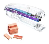 PATIKIL Acrylic Stapler Set, Portable Stylish Manual Effortless Desktop Stapler with 2000 Pcs 24/6 Staples for Classroom Home Office Desk, Rainbow