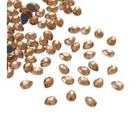 PATIKIL Acrylic Teardrop Gems, 100 Pcs 8x6mm Flat Back Teardrop Rhinestones Plastic Gems for Jewelry Making DIY Craft, Brown
