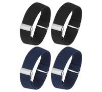PATIKIL Adjustable Arm Bands, 4 Pack/2 Pair Anti-Slip Sleeve Garter Elastic Shirt Sleeve Holders for Men Women, Black/Navy Blue