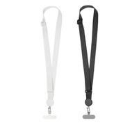 PATIKIL Adjustable Phone Lanyard, 2 Pack Polyester Crossbody Phone Strap Universal Cellphone Lanyard with Patch Neck Strip for Most Smartphones, Black/White