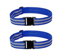 PATIKIL Adjustable Reflective Running Belt 1.9 Inch, 2 Pcs Glow Pt Belt Sash for Cycling Walking Motorcycle Gear, Blue