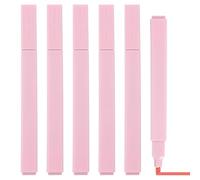 PATIKIL Aesthetic Highlighter, 6 Pack Water Based Broad Tip Writing Marker Pens Square Colored Highlighter Studying Supplies for Office Journal DIY Home Daily Use, Coral Pink