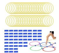 PATIKIL Agility Rings, 48Pcs Speed Training Rings 6 Colors Plastic Exercise Speed Circle Jumping Hoops for Gymnastic Sport Soccer Practice Game(Yellow, 38 cm)