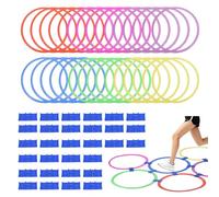 PATIKIL Agility Rings, 48Pcs Speed Training Rings 6 Colors Plastic Exercise Speed Circle Jumping Hoops for Gymnastic Sport Soccer Practice Game(Red/Yellow/Blue/Green/Pink/Purple, 38 cm)