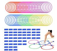 PATIKIL Agility Rings, 48Pcs Speed Training Rings 6 Colors Plastic Exercise Speed Circle Jumping Hoops for Gymnastic Sport Soccer Practice Game(Red/Yellow/Blue/Green/Pink/Purple, 28 cm)