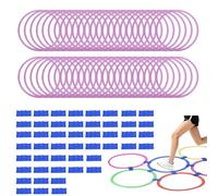 PATIKIL Agility Rings, 48Pcs Speed Training Rings 6 Colors Plastic Exercise Speed Circle Jumping Hoops for Gymnastic Sport Soccer Practice Game(Purple, 38 cm)