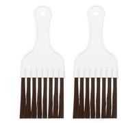PATIKIL Air Conditioner Fin Comb, 2Pcs Plastic Whisk Brush Condenser Cleaning Brush Refrigerator Coil Fin Cleaner Radiator Repair Tool for AC Unit,White Brown