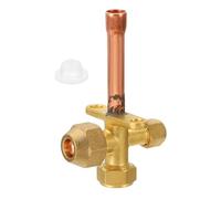 PATIKIL Air Conditioner Stop Valve, Fit for 3/8" OD Copper Tube Size Straight 3 Way Angle Stop Service Valve Fitting for Mini Split AC Refrigeration