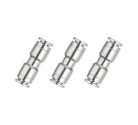 PATIKIL Air Line Fittings, 1/4" Straight Nickel-Plated Brass Push to Connect Quick Connect Fittings Pipeline Hose Connector Replace Repair Kit for Air Compressor Pneumatic System, 3 Pcs