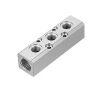 PATIKIL Air Manifold, 3 Way 5 Port 1/4" Output Port 1/2" Supply Port Aluminum Air Hose Inline Manifold Block Splitter Pneumatic Air Compressor Distribution Fitting, Silver