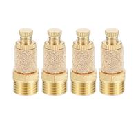 PATIKIL Air Pneumatic Mufflers, 4 Pack Top Adjustable Air Flow Speed Controller G1/4 Male Thread Sintered Bronze Exhaust Muffler for Compressor Cylinders Valves
