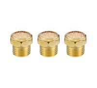 PATIKIL Air Pneumatic Mufflers, G1/4" Male Thread Pneumatic Noise Reduce Hex Sintered Bronze Brass Air Breather Vent Fitting for Cylinders Valves 3 Pack