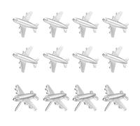 PATIKIL Airplane Push Pin, 12 Pcs Decorative Metal Push Pin Cute Aircraft Thumb Tacks for Bulletin Board Map Photo Home Office Decor, Silver Tone