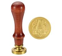 PATIKIL Alphabet a Wax Seal Stamp, Initial Letter Sealing Wax Stamp Classic Retro Removable Brass Head Wooden Handle for Envelope Invitation Cards, Style 2
