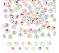 PATIKIL Alphabet Beads, 100 Pcs Rainbow Letter Beads Acrylic Charms for Craft Friendship Bracelets Jewelry Making, 4x7mm, Letter P