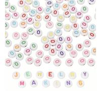 PATIKIL Alphabet Beads, 100 Pcs Rainbow Letter Beads Acrylic Charms for Craft Friendship Bracelets Jewelry Making, 4x7mm, Letter O