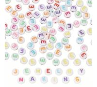 PATIKIL Alphabet Beads, 100 Pcs Rainbow Letter Beads Acrylic Charms for Craft Friendship Bracelets Jewelry Making, 4x7mm, Letter E