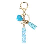 PATIKIL Alphabet Initial Letter Keychain, Resin Cute Keychains with Tassel Heart Letter I Pendant Charm for Women Key Purse Handbag Bag Accessories, Blue