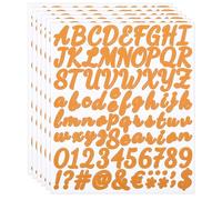 PATIKIL Alphabet Letters Numbers Stickers, 6 Sheets Self Adhesive Vinyl DIY Cursive Capital Decal Label for Mailbox Office Window Gift Box Scrapbook Decor, Orange
