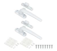 PATIKIL Aluminum Alloy Window Handle, 2pack Casement Window Lock Internal and External Sliding Door Window Handle Locks for Vertical & Horizontal Sliding Windows, White (Left Hand)