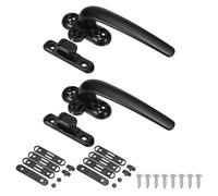 PATIKIL Aluminum Alloy Window Handle, 2pack Casement Window Lock Internal and External Sliding Door Window Handle Locks for Vertical & Horizontal Sliding Windows, Black (Right Hand)