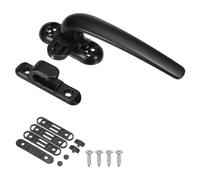 PATIKIL Aluminum Alloy Window Handle, Casement Window Lock Internal and External Sliding Door Window Handle Locks for Vertical & Horizontal Sliding Windows Security, Black (Right Hand)