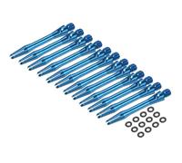 PATIKIL Aluminum Dart Shafts 35mm, 12 Pack 2BA Thread Dart Stems Replacement Accessories with Rubber Rings for Steel Tip, Sky Blue