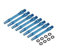 PATIKIL Aluminum Dart Shafts 35mm, 8 Pack 2BA Thread Dart Stems Replacement Accessories with Rubber Rings for Steel Tip, Sky Blue