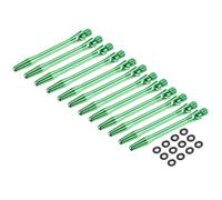 PATIKIL Aluminum Dart Shafts 45mm, 12 Pack 2BA Thread Dart Stems Replacement Accessories with Rubber Rings for Steel Tip, Green