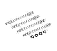 PATIKIL Aluminum Dart Shafts 45mm, 4 Pack 2BA Thread Dart Stems Replacement Accessories with Rubber Rings for Steel Tip, Silver