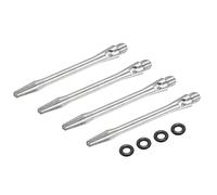 PATIKIL Aluminum Dart Shafts 48mm, 4 Pack 2BA Thread Dart Stems Replacement Accessories with Rubber Rings for Steel Tip, Silver