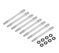 PATIKIL Aluminum Dart Shafts 48mm, 8 Pack 2BA Thread Dart Stems Replacement Accessories with Rubber Rings for Steel Tip, Silver