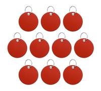 PATIKIL Aluminum Stamping Blanks 1.4 Inch, 10Pcs Round Metal Engraving Blank Discs Sublimation ID Name Tags Dog Tag with Key Rings for DIY Craft Engraving, Red