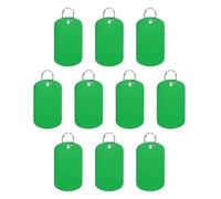 PATIKIL Aluminum Stamping Blanks, 10Pcs Rectangle Metal Engraving Blank Discs Sublimation ID Name Tags Dog Tag with Key Rings for DIY Craft Engraving, Green